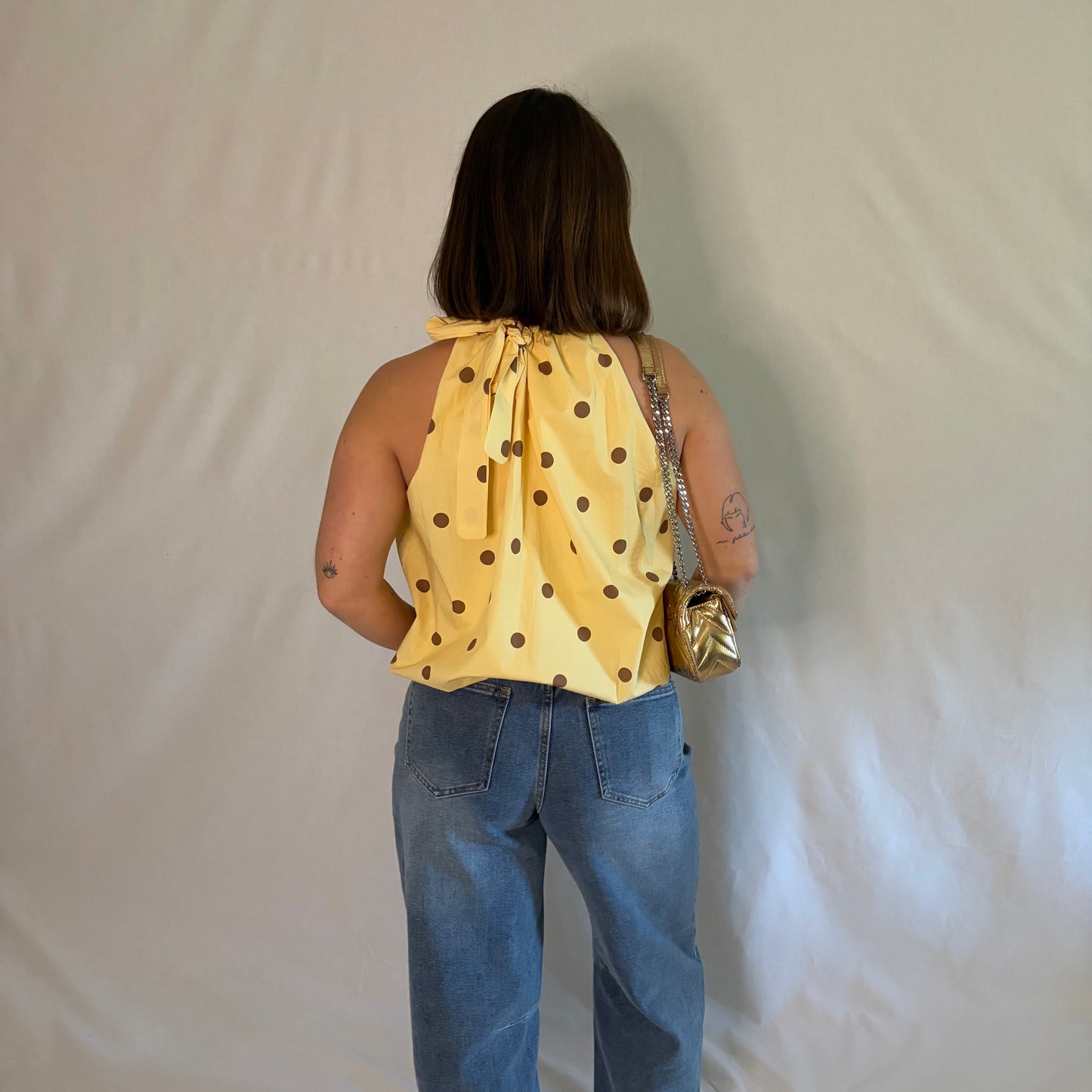 Blouse  "Milla" Jaune à Pois
