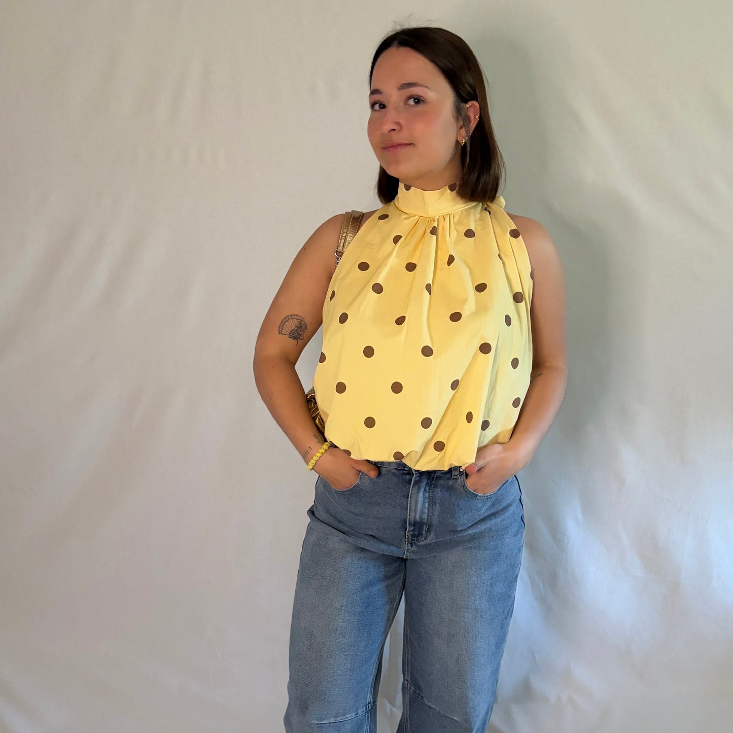 Blouse  "Milla" Jaune à Pois