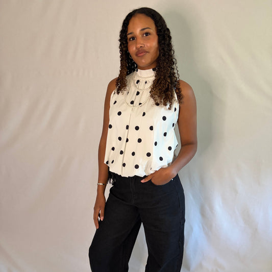 Blouse "Milla" Blanche à Pois