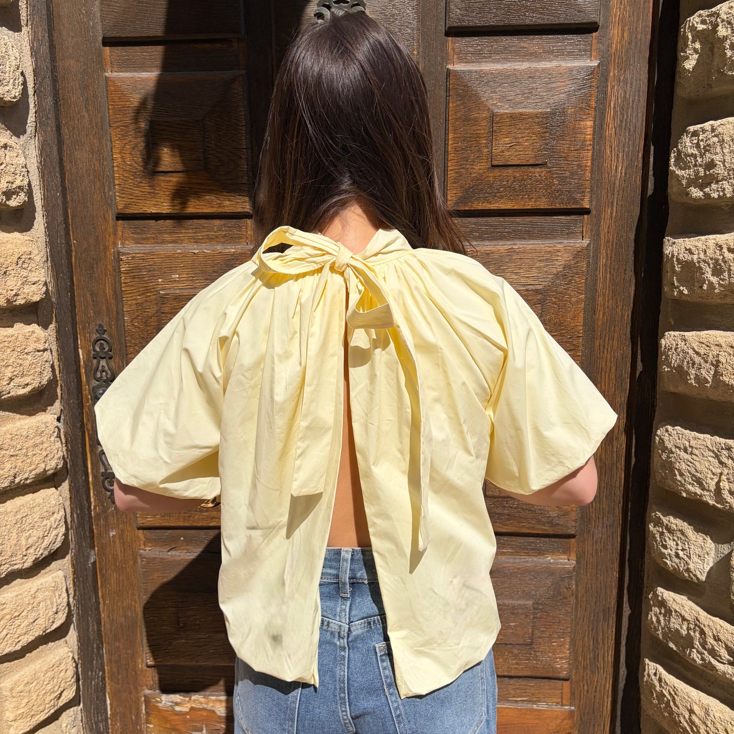 Blouse "Mimi" Jaune Dos Nu