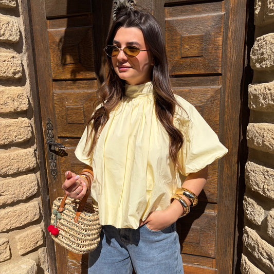 Blouse "Mimi" Jaune Dos Nu