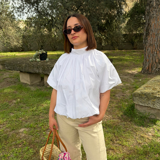 Blouse "Mimi" Blanche Dos Nu