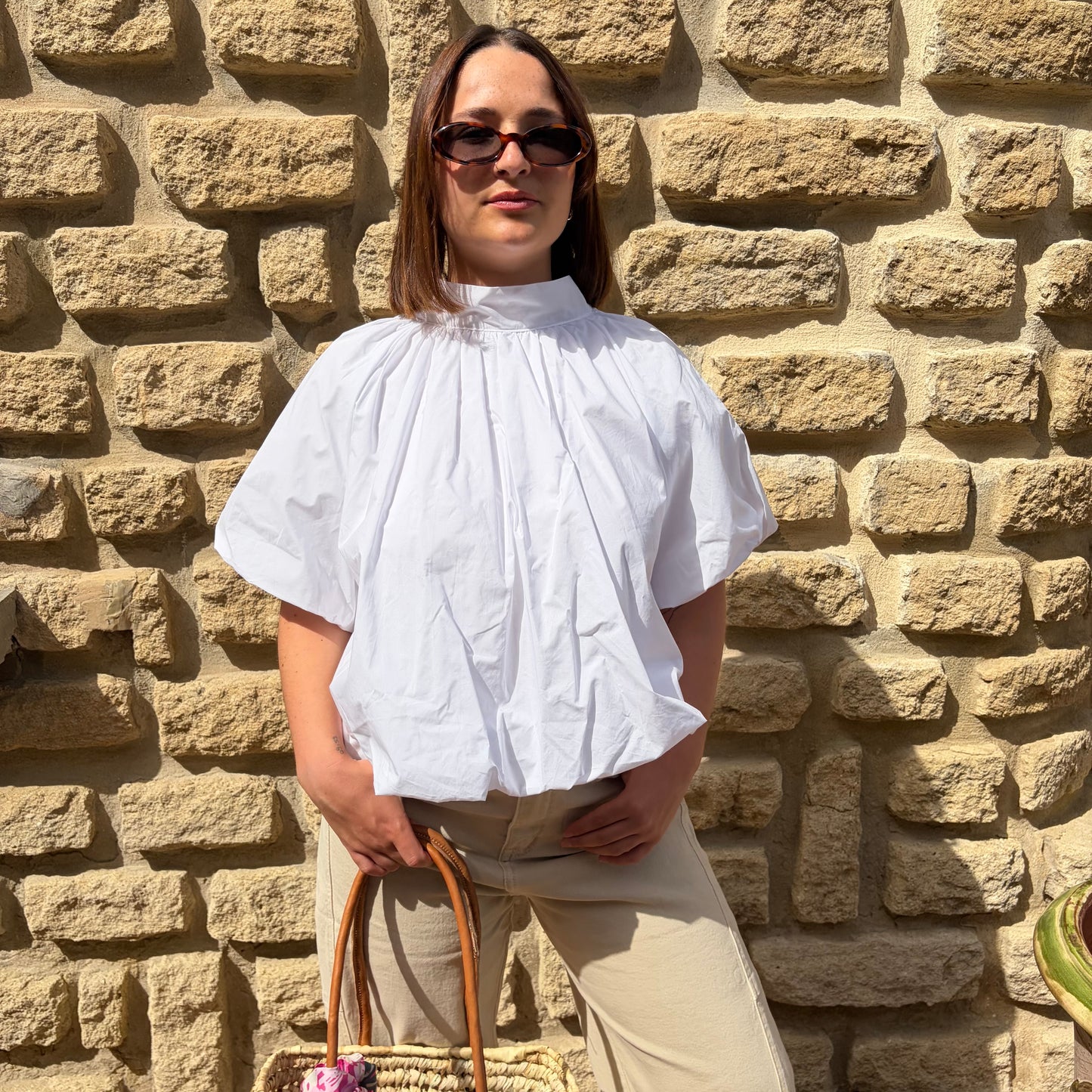 Blouse "Mimi" Blanche Dos Nu
